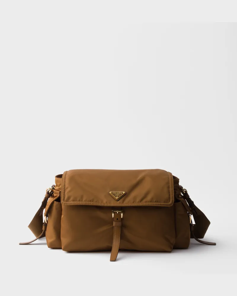Prada Große  Explore Schultertasche aus Re-Nylon Brandy