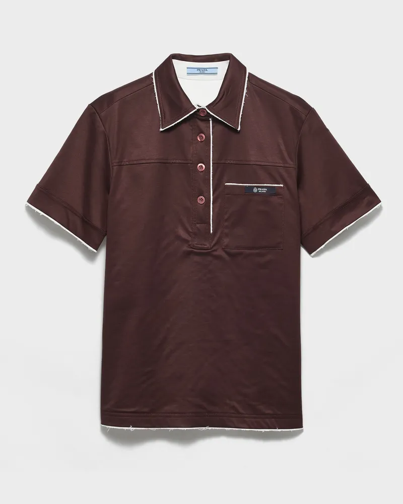 Prada Poloshirt aus Lisle-Baumwolle Ebenholz