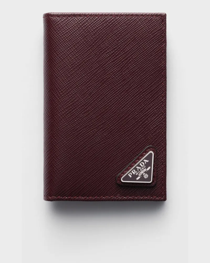 Prada Kartenetui aus Leder Burgunderrot