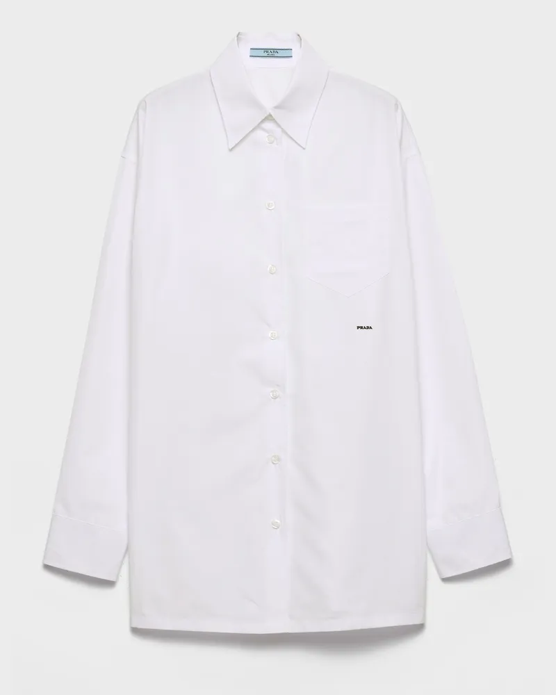 Prada Hemd aus Popeline Weiss