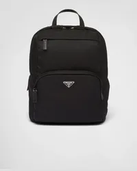 Prada Rucksack aus Re-Nylon und Saffiano-Leder Schwarz