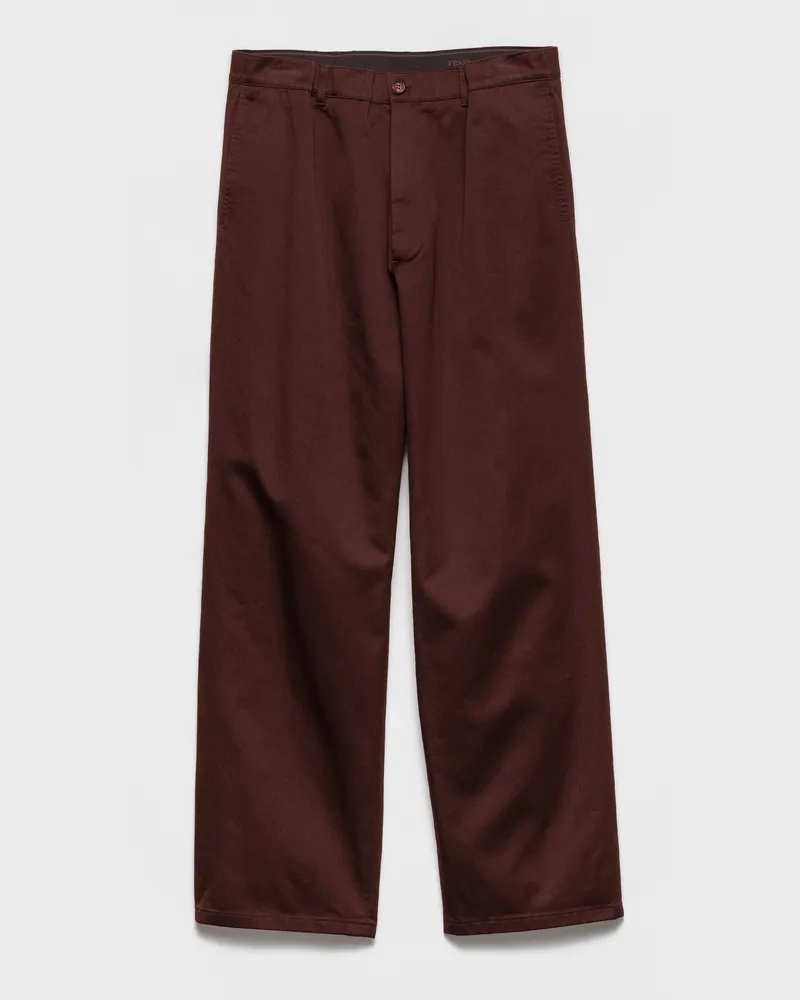 Prada Hose aus Baumwolle Kakaobraun