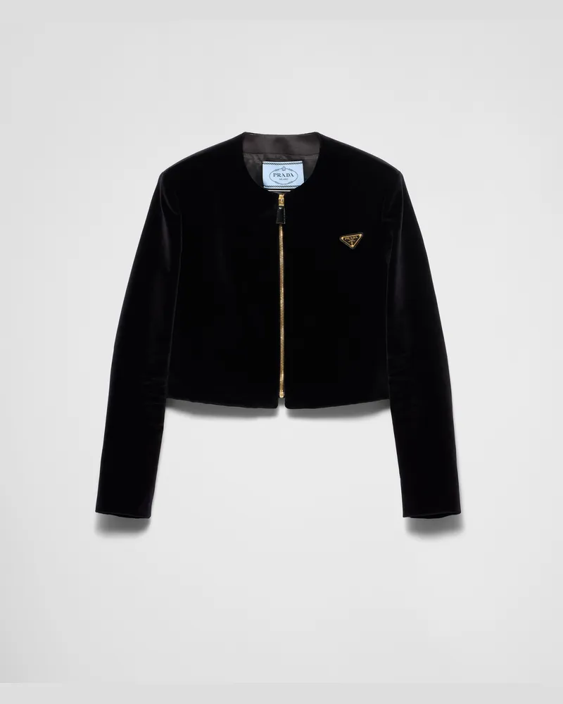 Prada Jacke aus Samt Schwarz