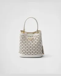 Prada Panier Mini Bag aus Leder mit Cut-Out-Motiv Weiss