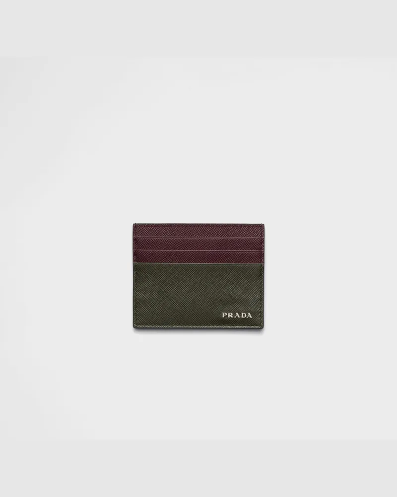 Prada Kartenetui aus Saffiano-Leder Tarnung