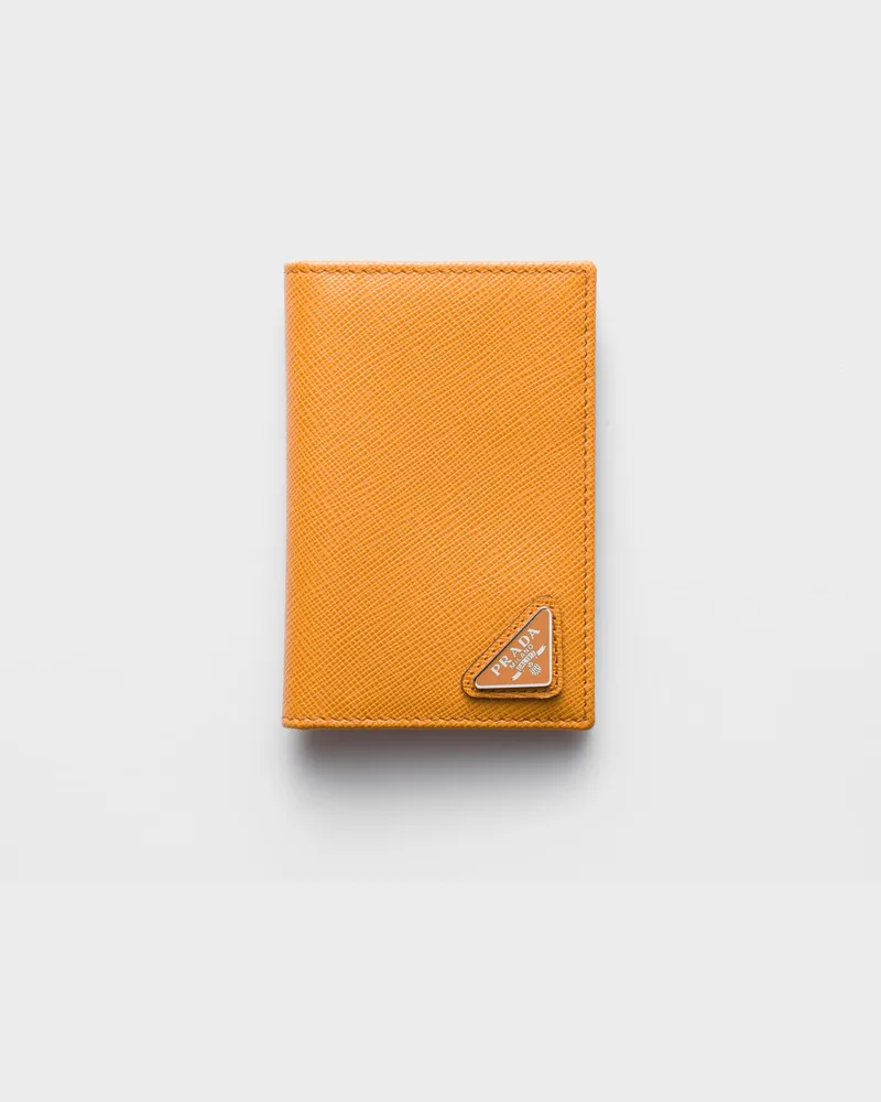 Prada Kartenetui aus Leder Bernstein