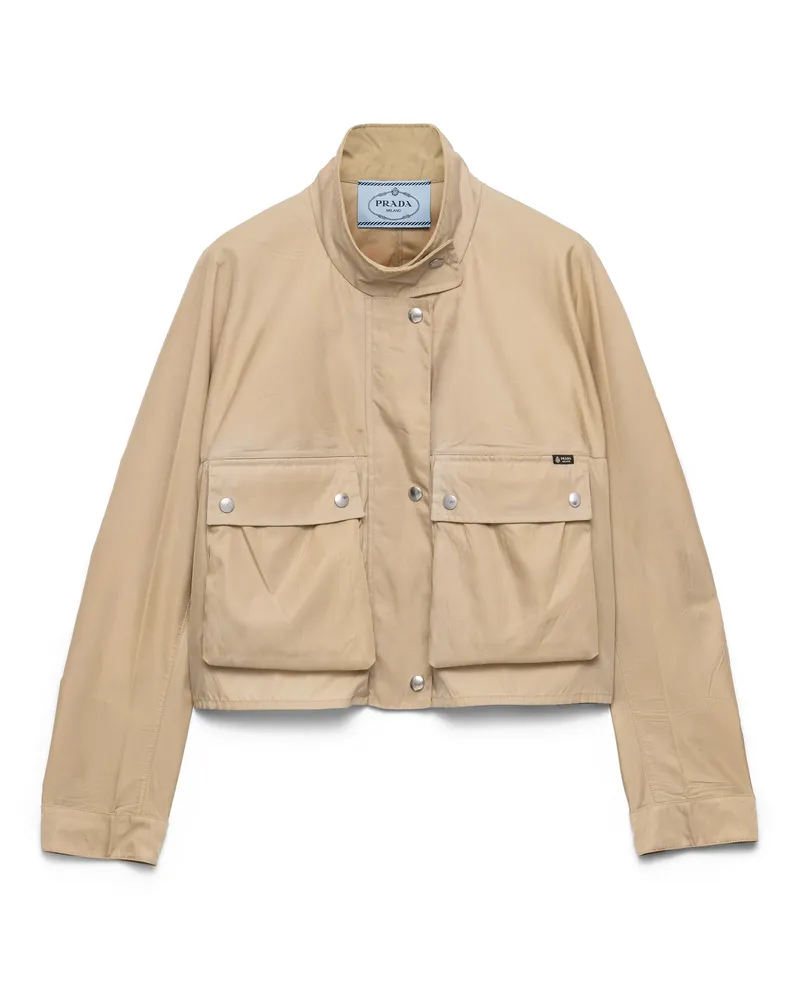 Prada Jacke Aus Gewaschenem Re-nylon, Damen, Kamelbraun, Größe Kamelbraun