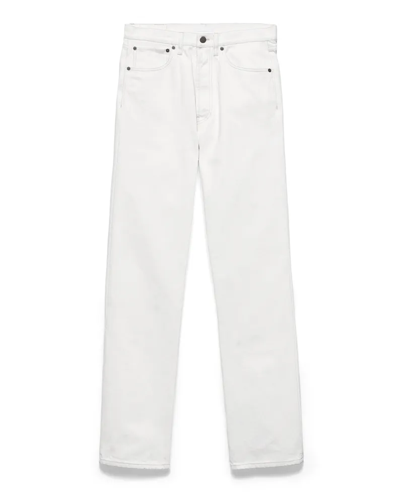 Prada Five-pocket-jeans Aus Old Denim, Herren, Weiss, Größe Weiss
