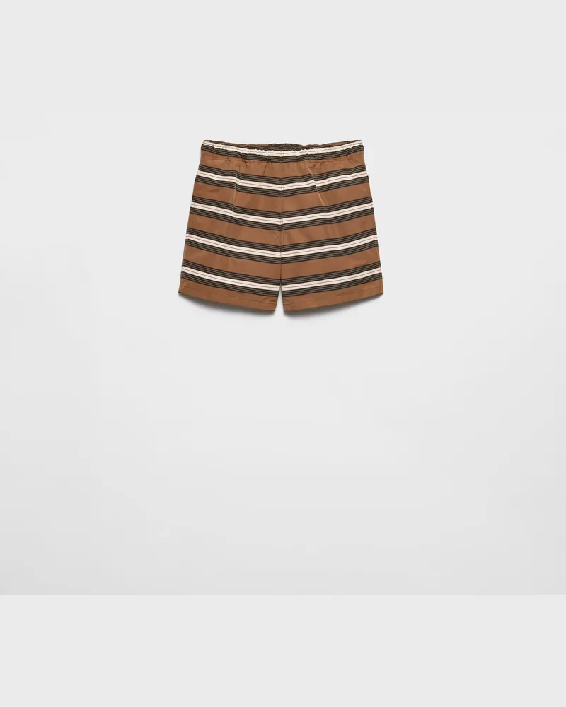 Prada Badehose aus Re-Nylon Tabak