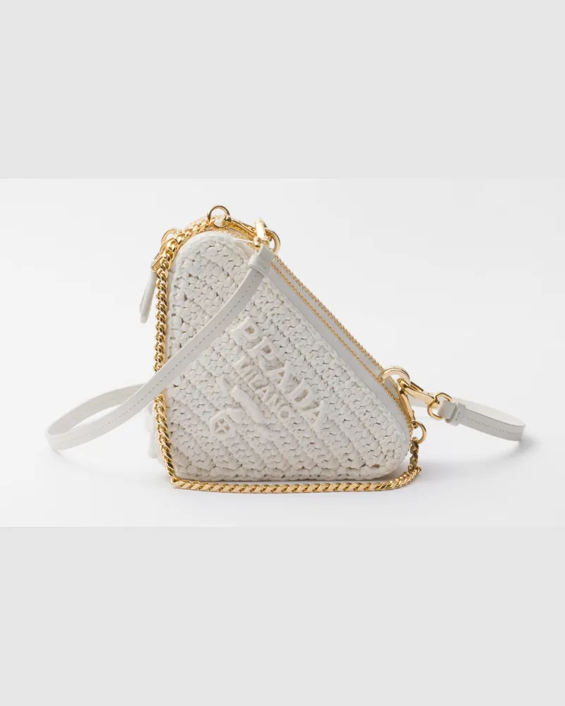 Prada Gehäkelte Mini-Pouch Weiss