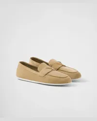 Prada Loafer aus Wildleder Ecru