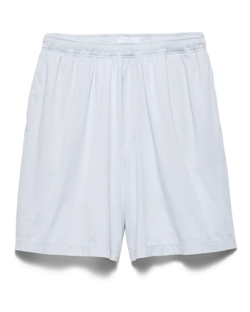 Prada Shorts Aus Baumwolle, Herren, Astro-blau/weiss, Größe Astro-blau