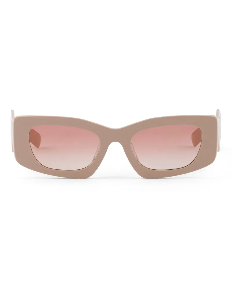 Prada Sonnenbrille Mit Triangolo-logo, Damen, Gläser Mit Farbverlauf In Puderrosa Gläser