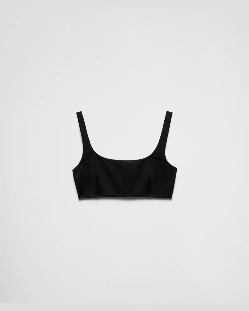 Prada Bikini-Oberteil aus Interlock-Stoff Schwarz