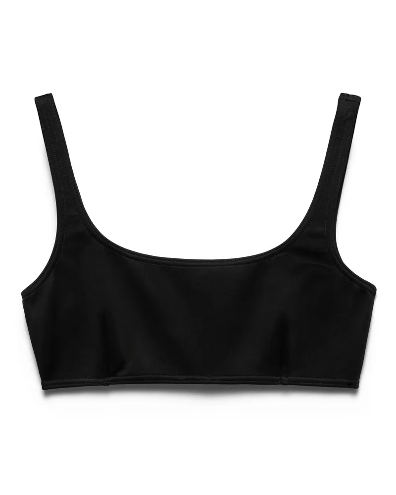 Prada Bikini-oberteil Aus Interlock-stoff, Damen, Schwarz, Größe Schwarz