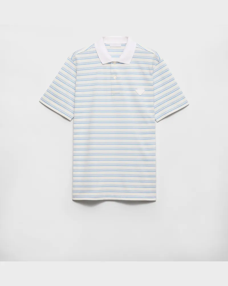 Prada Poloshirt aus gestreifter Baumwolle Weiß