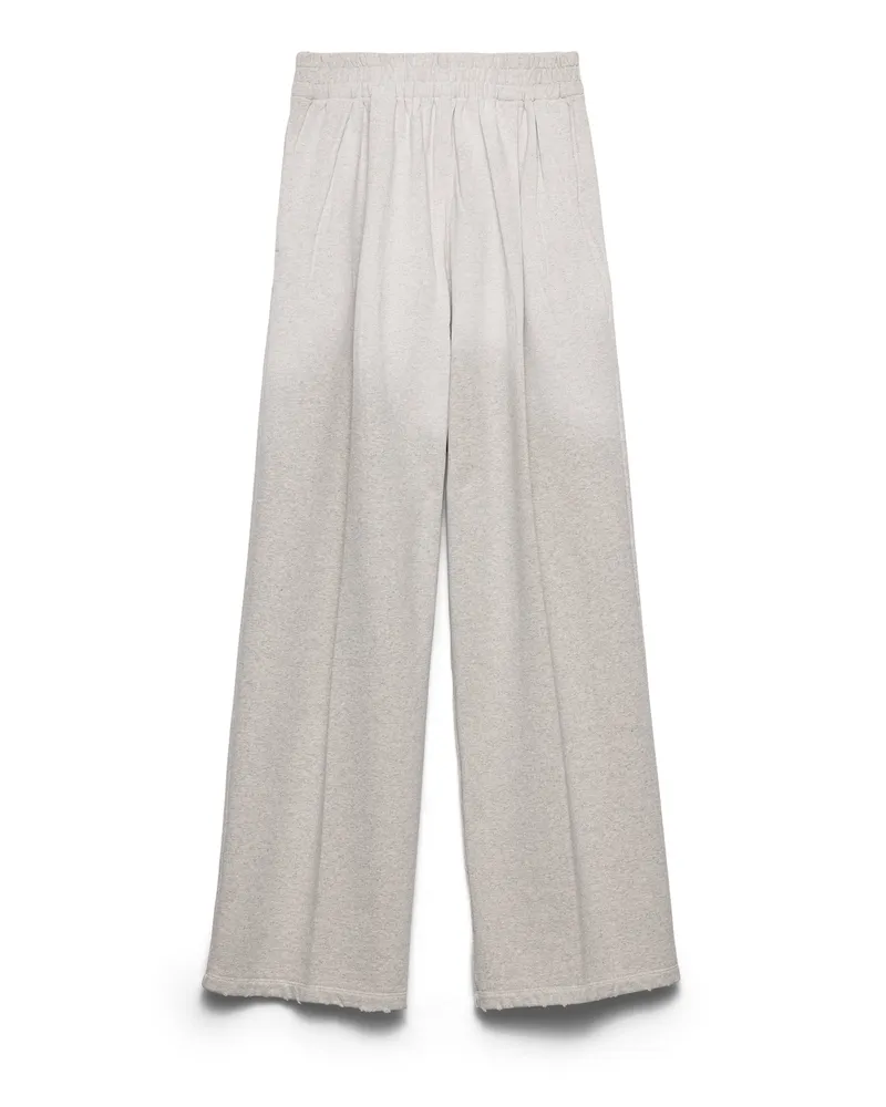 Prada Hose Aus Baumwollfleece, Damen, Marmorgrau, Größe Marmorgrau