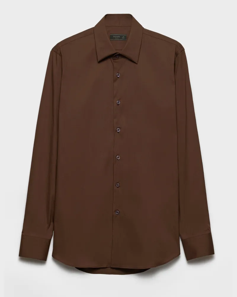 Prada Hemd aus Stretch-Baumwolle Ebenholz