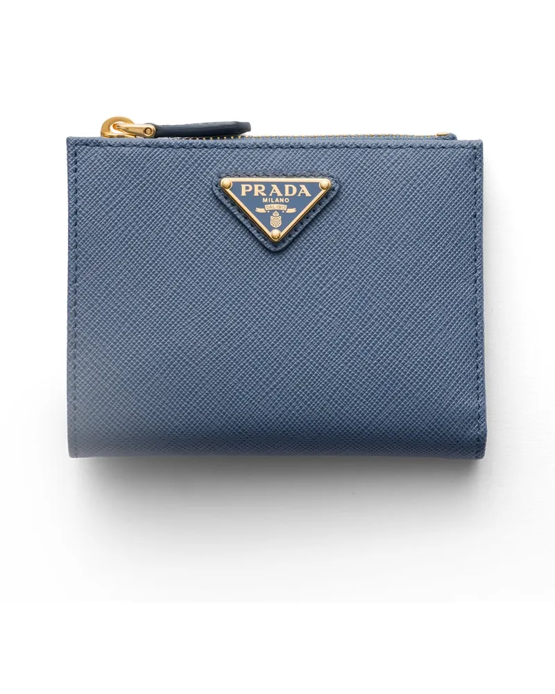 Prada Kleine Geldbörse Aus Saffiano-leder, Damen, Aviation/blau Aviation