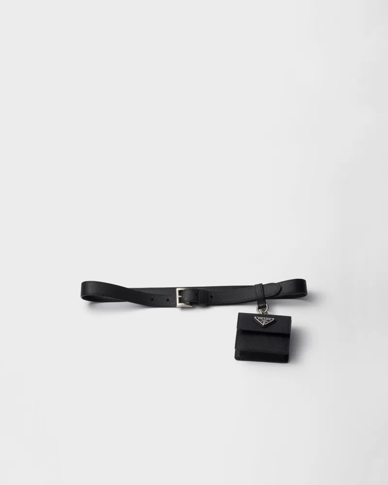 Prada Gürtel aus Saffiano-Leder Schwarz