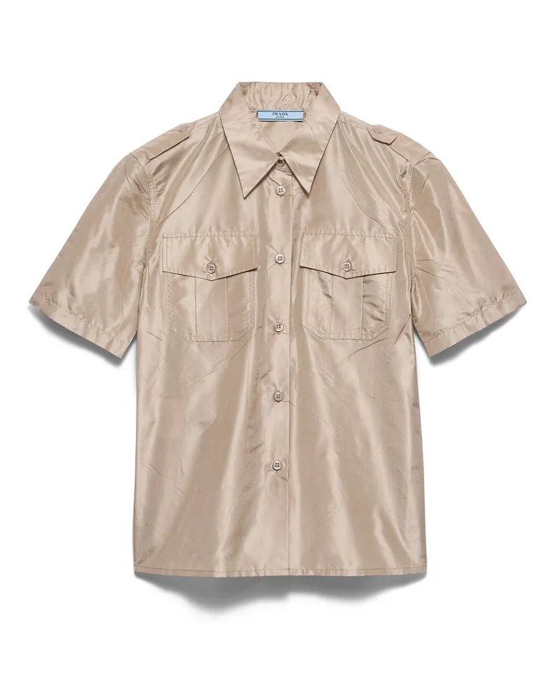 Prada Kurzärmliges Hemd Aus Taft, Damen, Kordel, Größe Kordel
