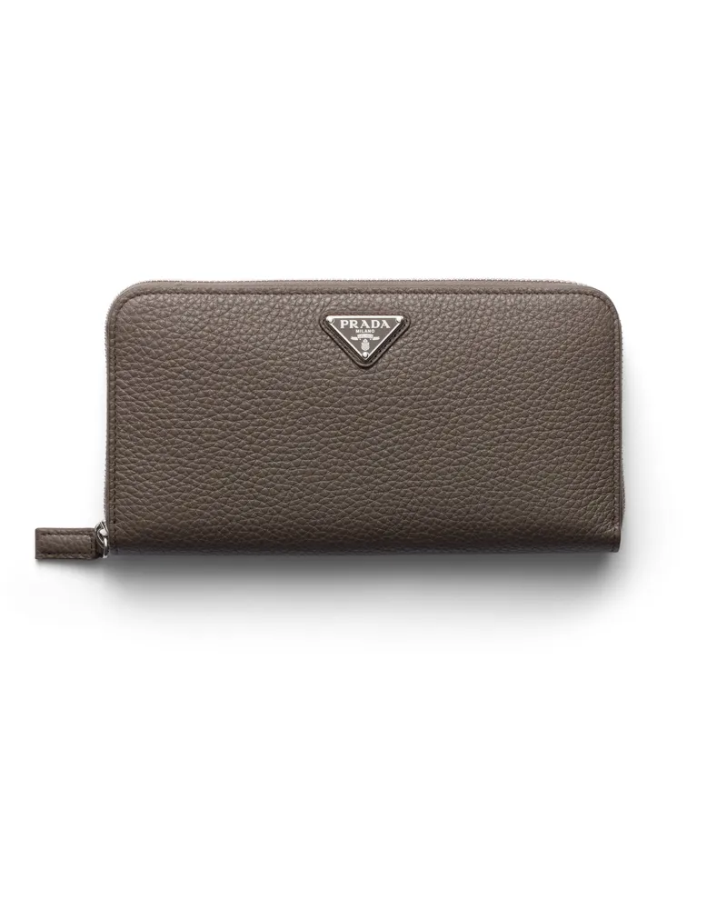 Prada Geldbörse Aus Leder, Herren, Bambusgrau Bambusgrau