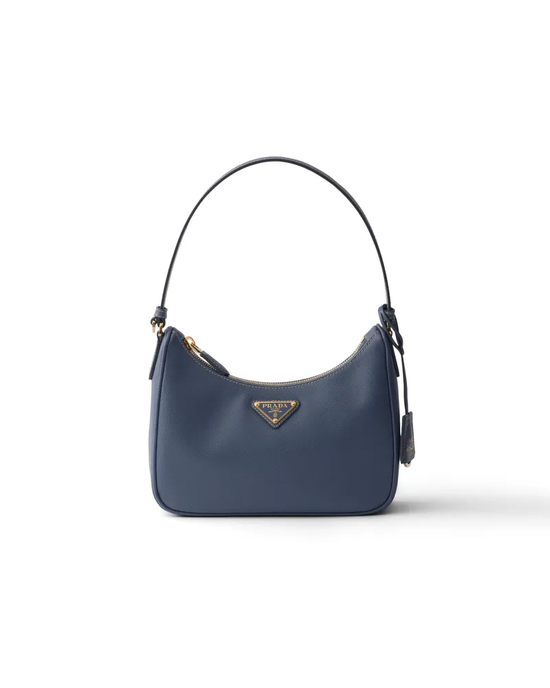 Prada Mini Bag Aus Saffiano-leder, Damen, Aviation/blau Aviation