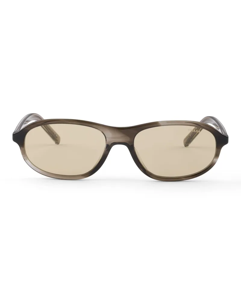 Prada Sunglasses With The Iconic Metal Plaque, Damen, Kamillefarbene Gläser Kamillefarbene