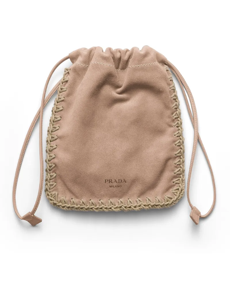 Prada Smartphone-hülle Aus Wildleder, Damen, Seerose Seerose