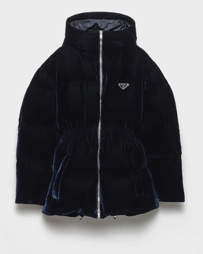 Prada Daunenjacke aus Samt Blau
