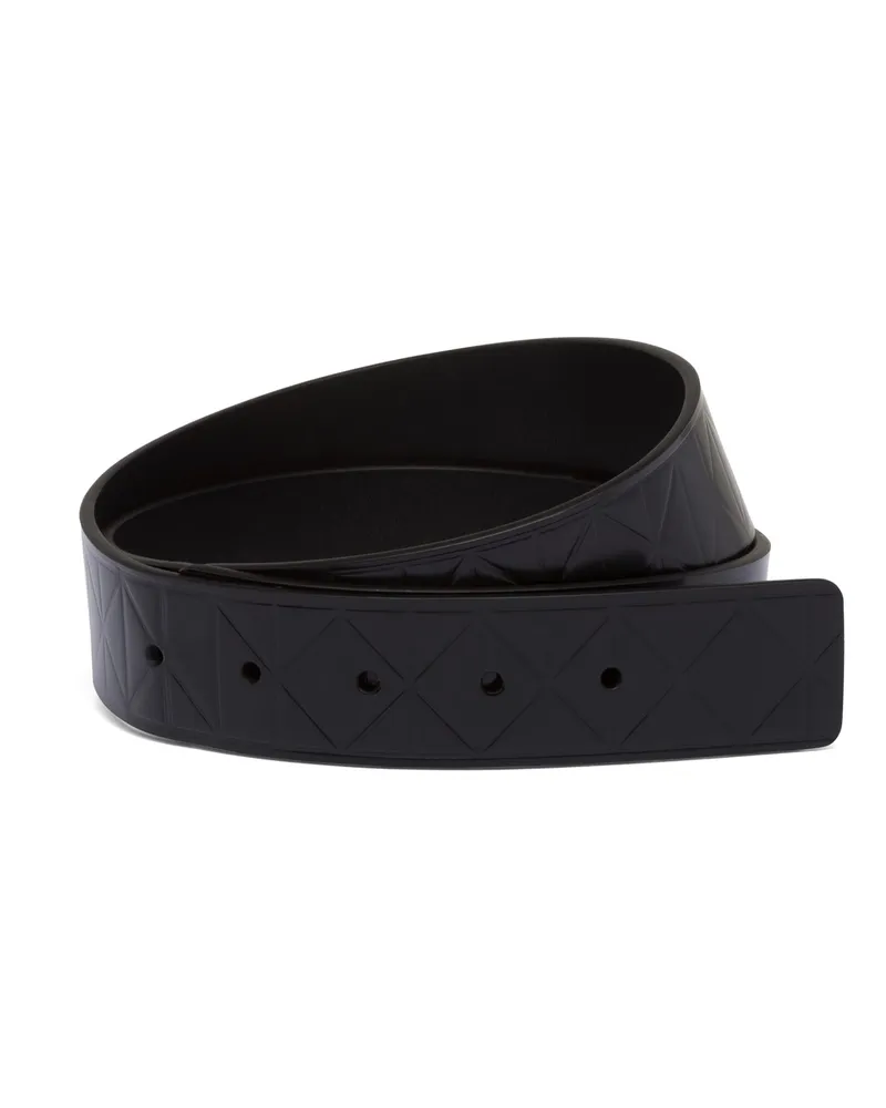 Prada Gürtelband Aus Gebürstetem Leder, Herren, Schwarz, Größe Schwarz