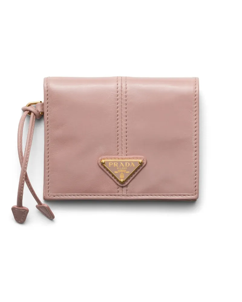 Prada Kleine Geldbörse Aus Leder, Damen, Zartrosa Zartrosa
