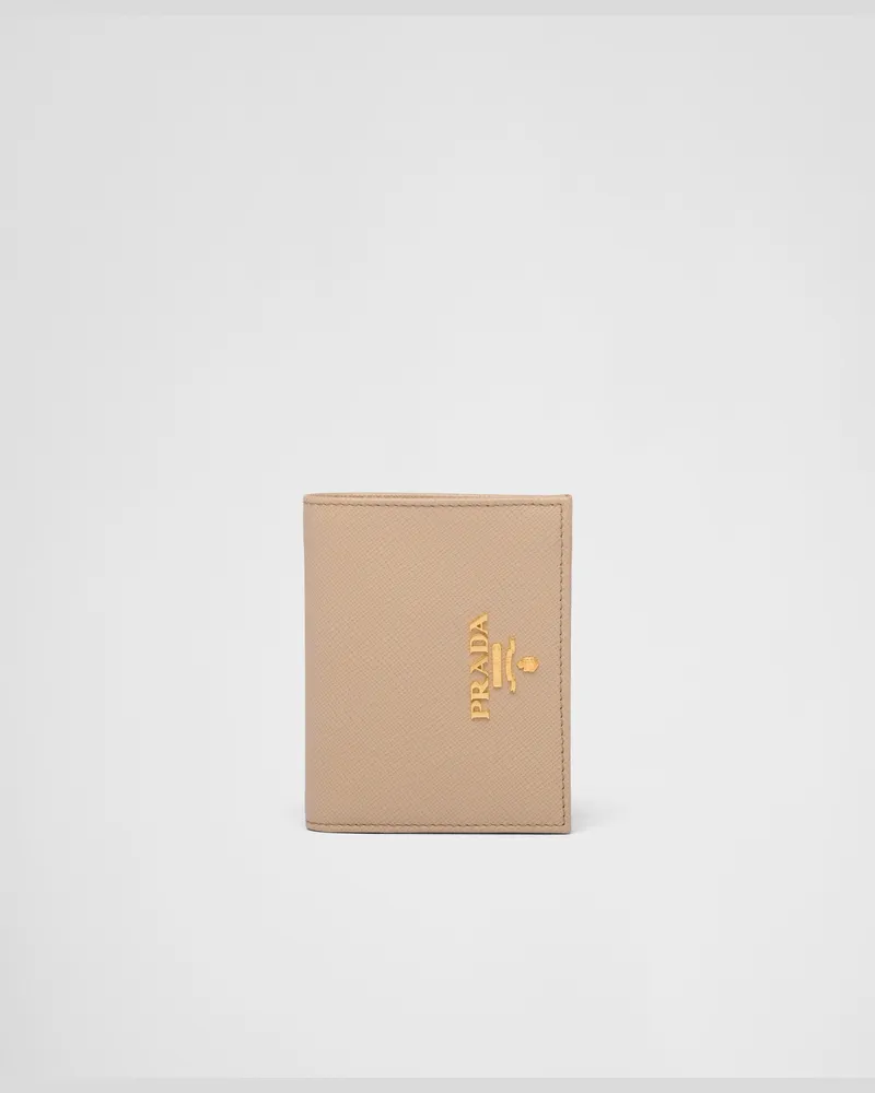 Prada Portemonnaie aus Leder Sandbeige