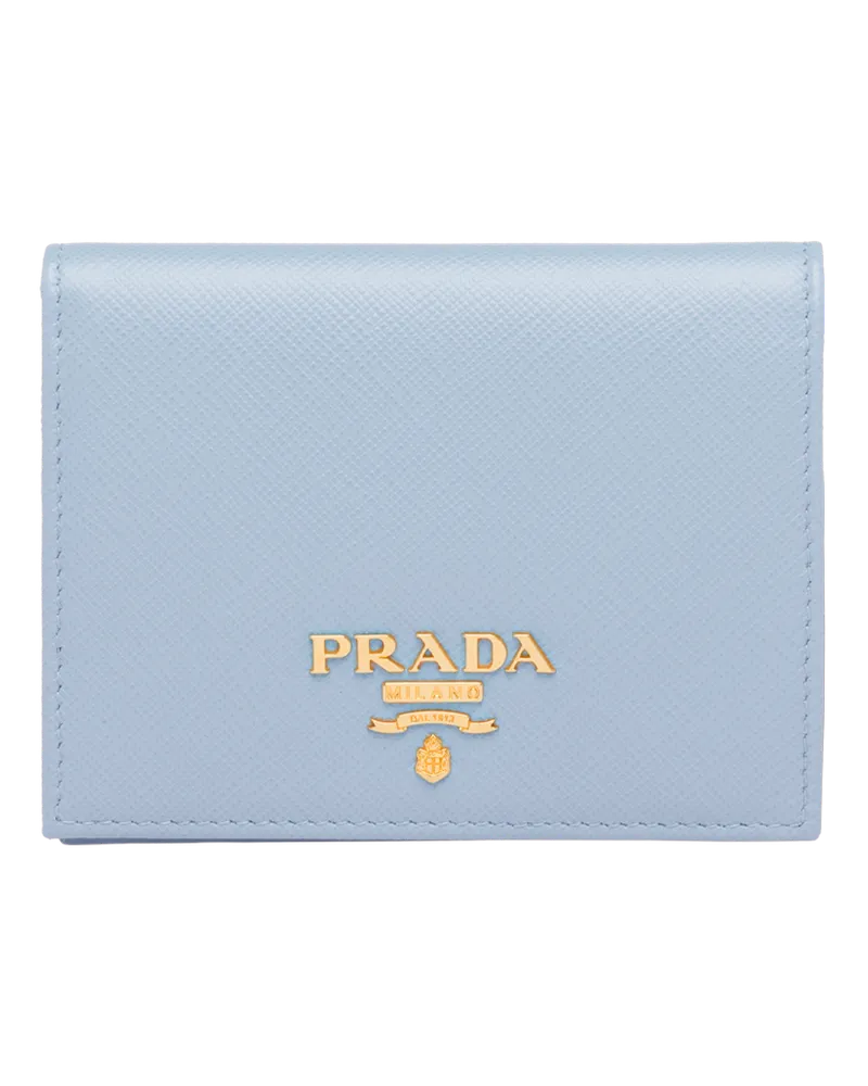 Prada Portemonnaie aus Leder Hellblau