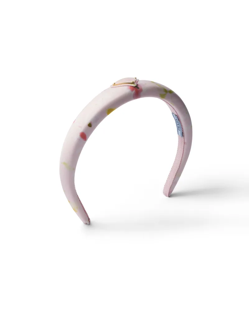 Prada Stirnband Mit Blumenmuster Aus Re-nylon, Damen, Alabasterrosa Alabasterrosa