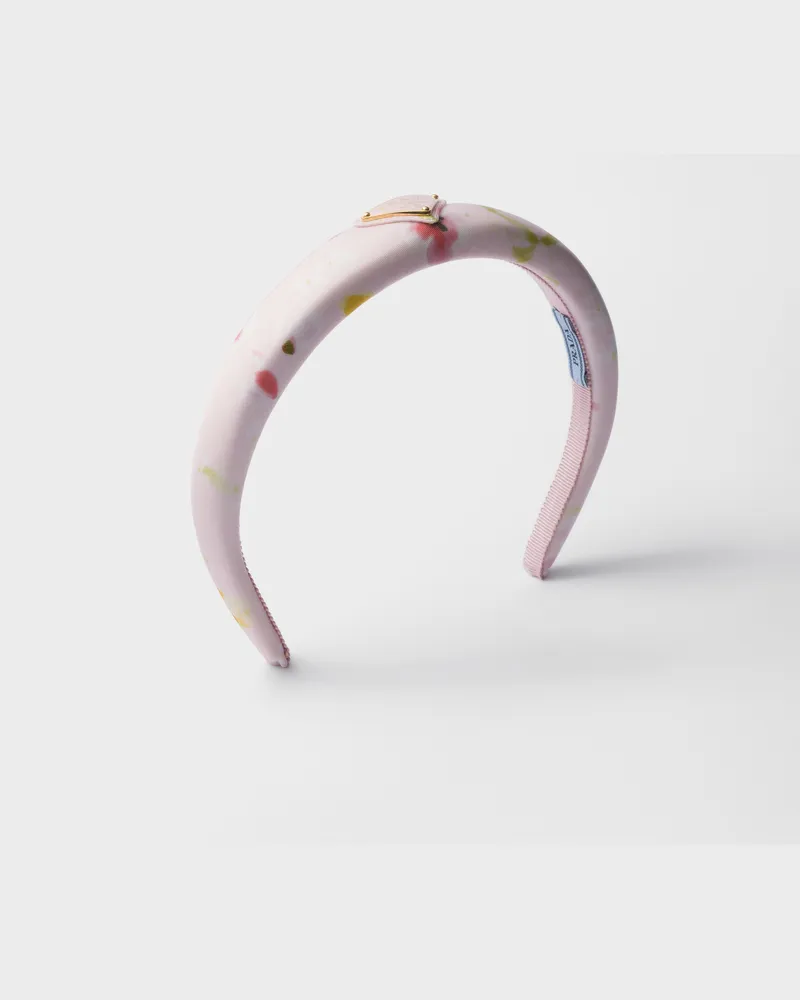 Prada Stirnband mit Blumenmuster aus Re-Nylon Alabasterrosa