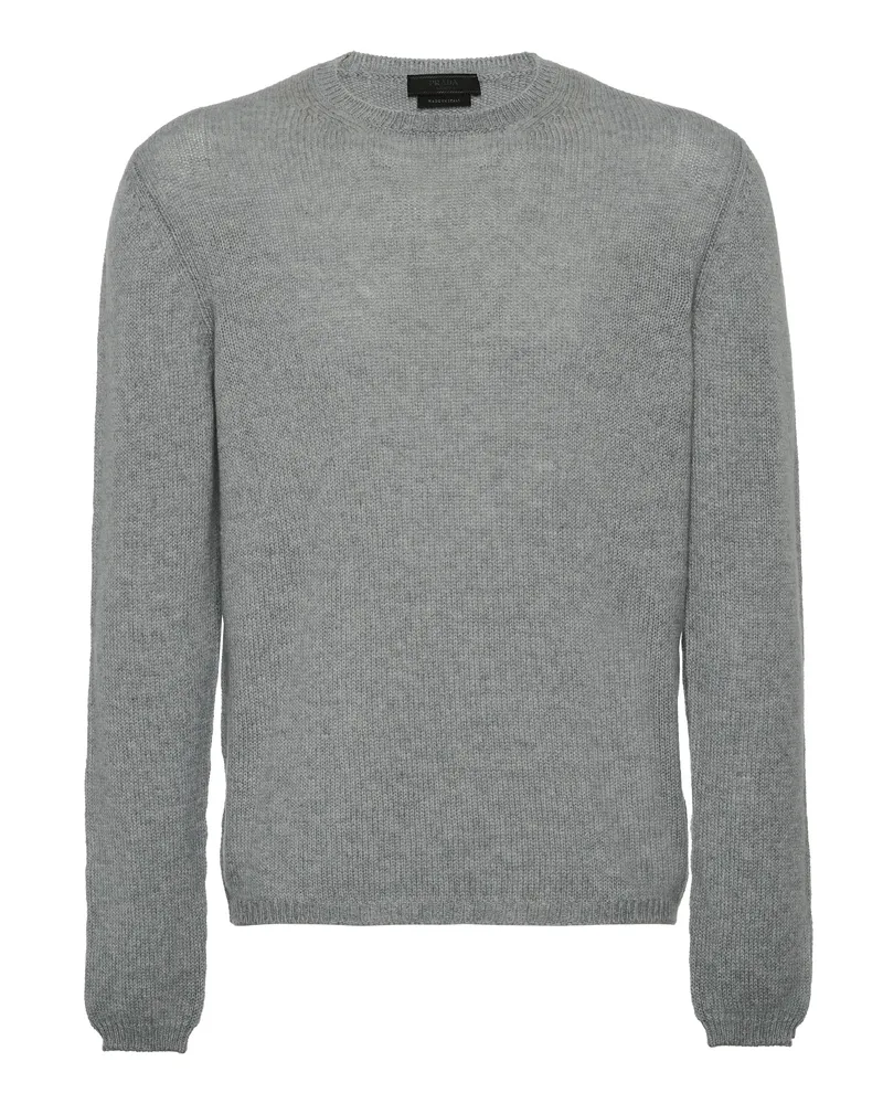Prada Cashmere Crew-neck Sweater, Herren, Schiefergrau, Größe Schiefergrau