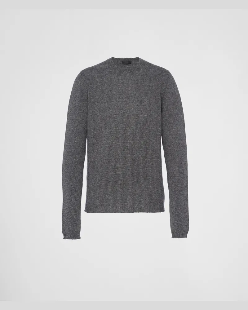 Prada Cashmere Crew-Neck Sweater Schiefergrau