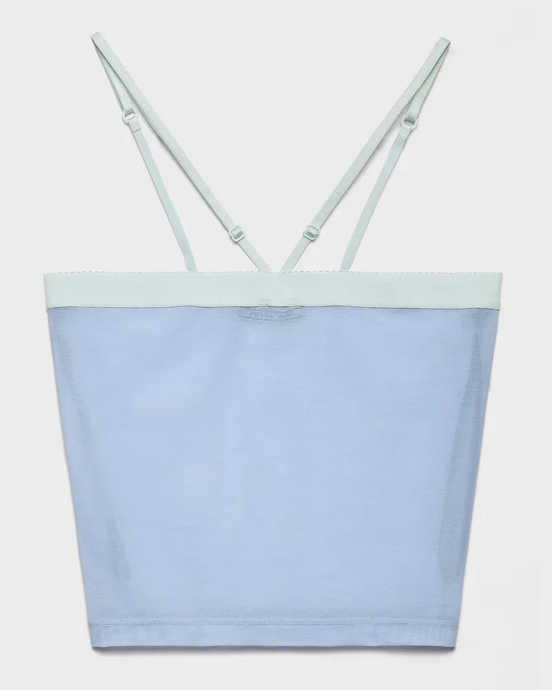 Prada Tülletop Hellblau