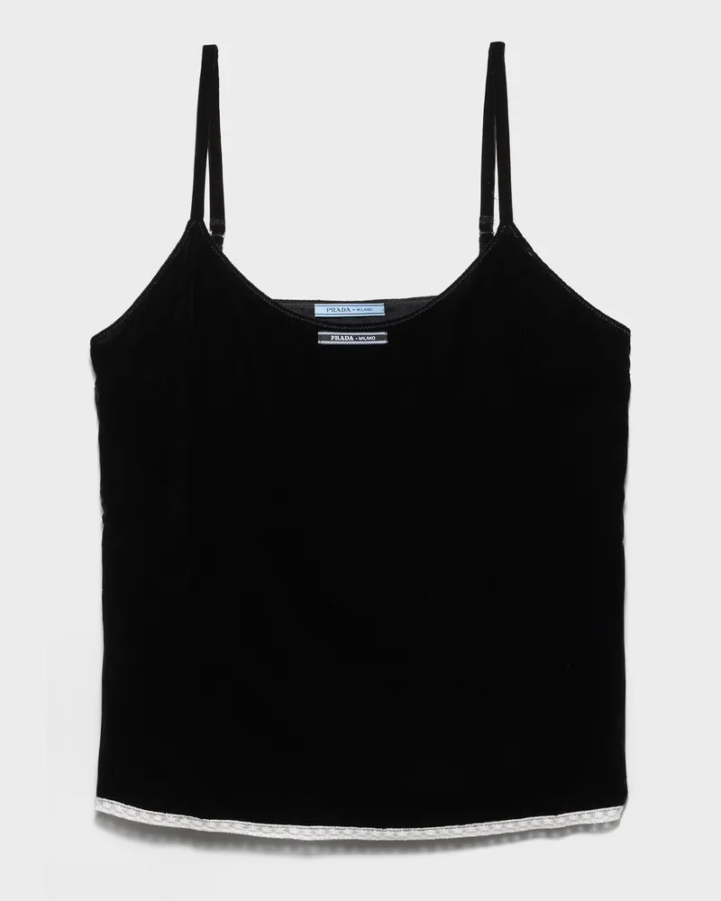 Prada Top aus Samt Schwarz