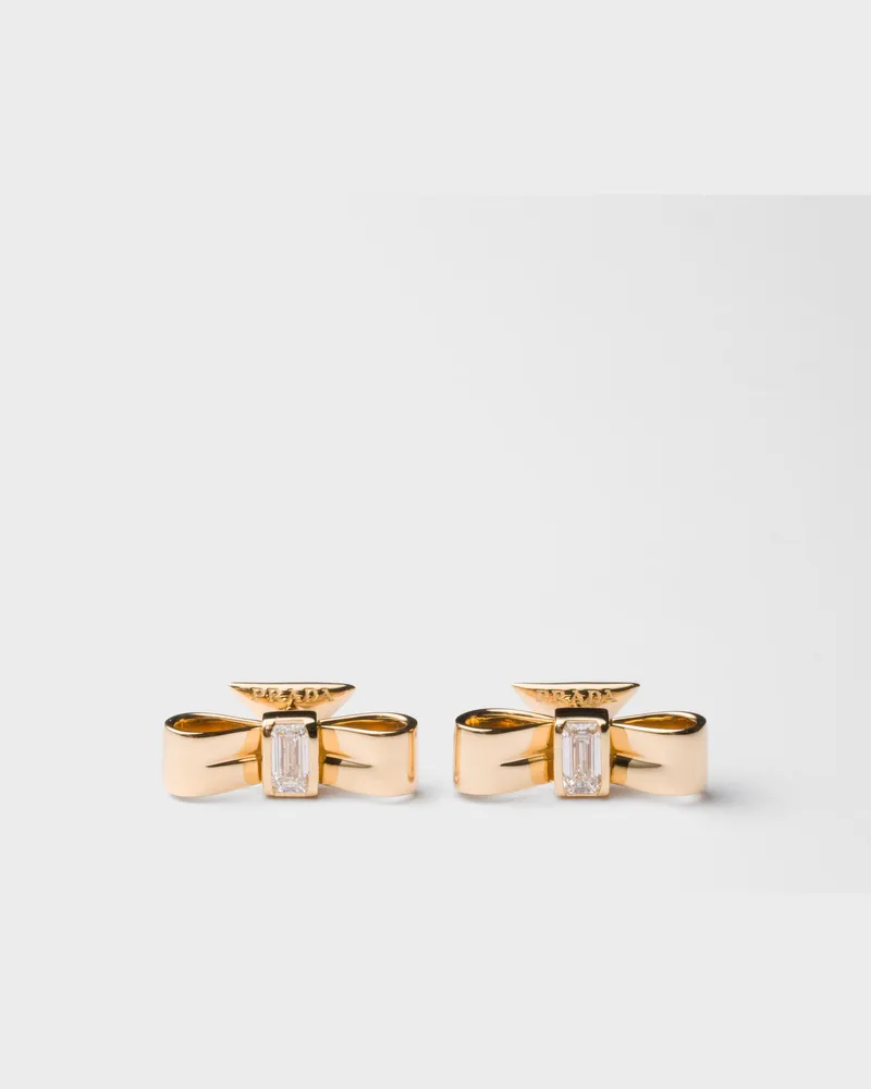 Prada Eternal Gold Ohrringe mit Schleife – Gelbgold und im Labor gezüchtete Diamanten Gold