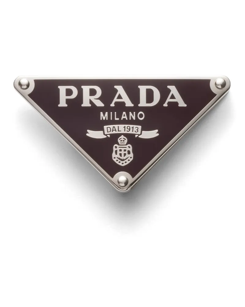 Prada Gürtelschließe Aus Emailliertem Metall, Herren, Granat Granat
