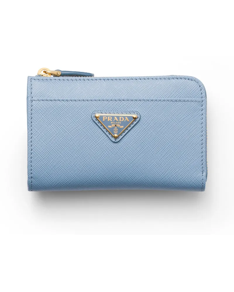 Prada Schlüsselanhänger Aus Saffiano Leder, Damen, Astralblau Astralblau
