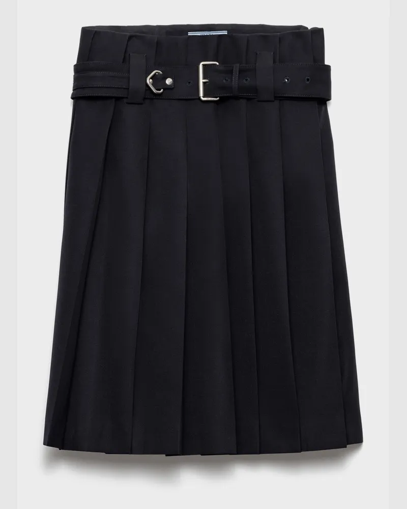 Prada Faltenrock aus Gabardine Blau