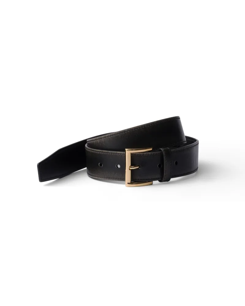 Prada Gürtel Aus Leder, Damen, Schwarz, Größe Schwarz