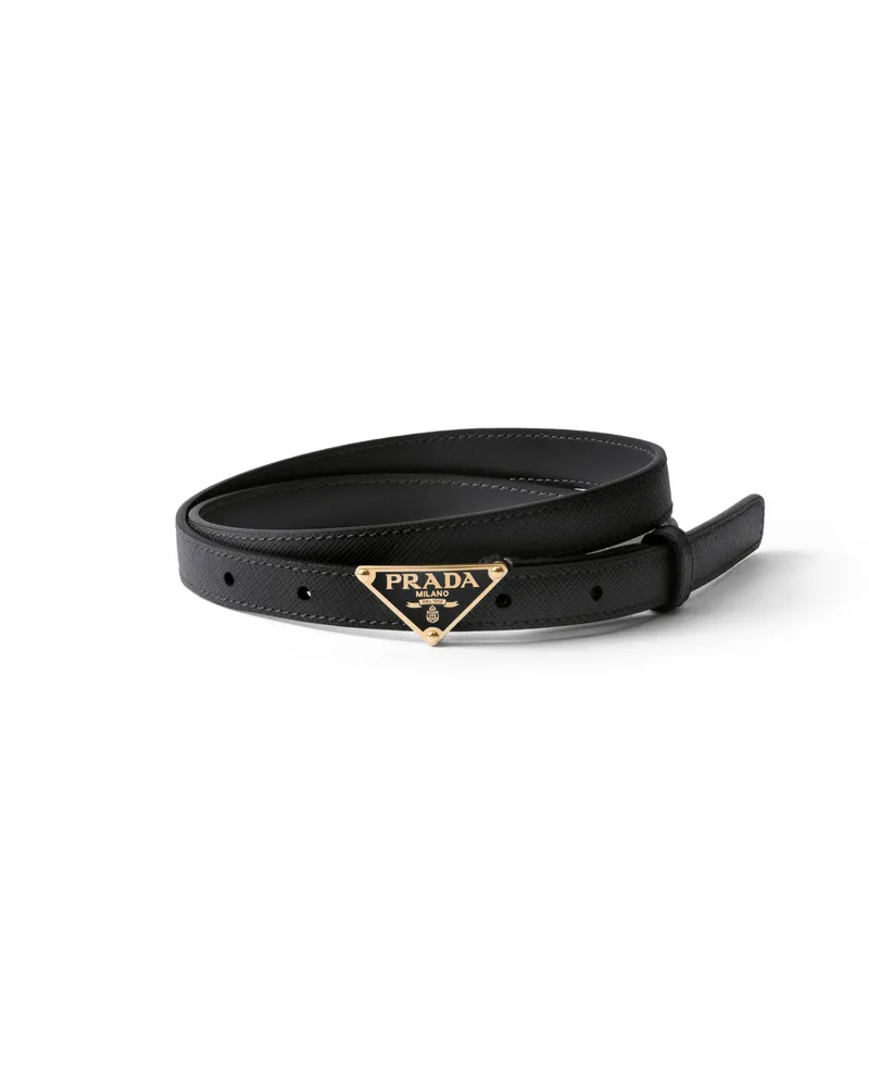 Prada Gürtel Aus Saffiano-leder, Damen, Schwarz, Größe Schwarz