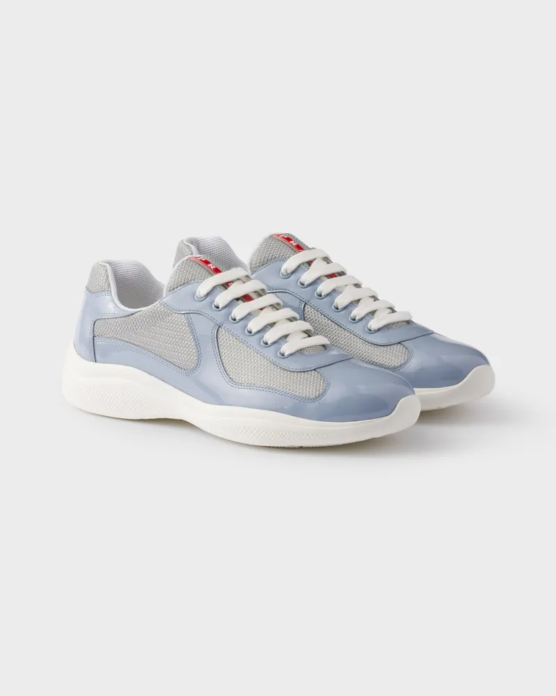 Prada America’s Cup Sneaker aus Lackleder und Funktionsgewebe Astralblau