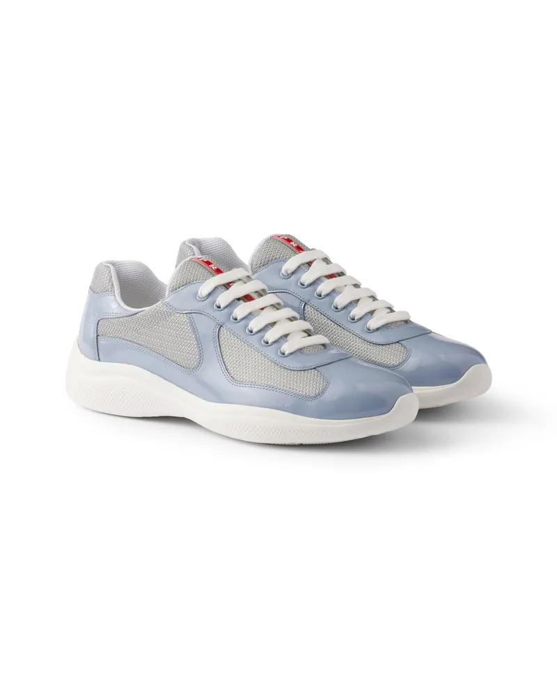 Prada America’s Cup Sneaker Aus Lackleder Und Funktionsgewebe, Herren, Astralblau/silber, Größe 11 Astralblau