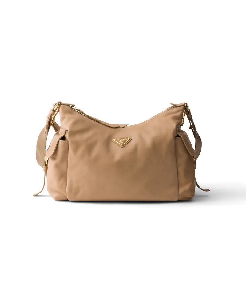 Prada Große  Explore Tasche Aus Nappa-leder, Damen, Sandbeige Sandbeige