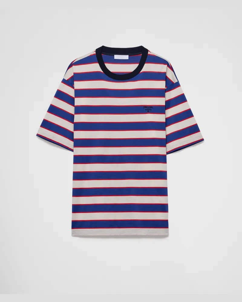 Prada T-Shirt aus Baumwolle Kalkweiß